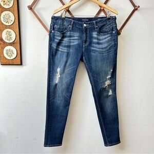 Vigoss Distressed Skinny Dark Wash Denim Jeans